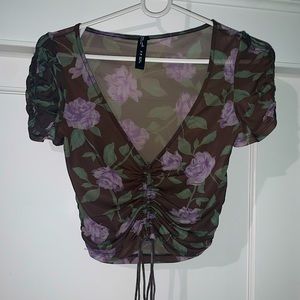 Urban Outfitters Purple Rose Top
